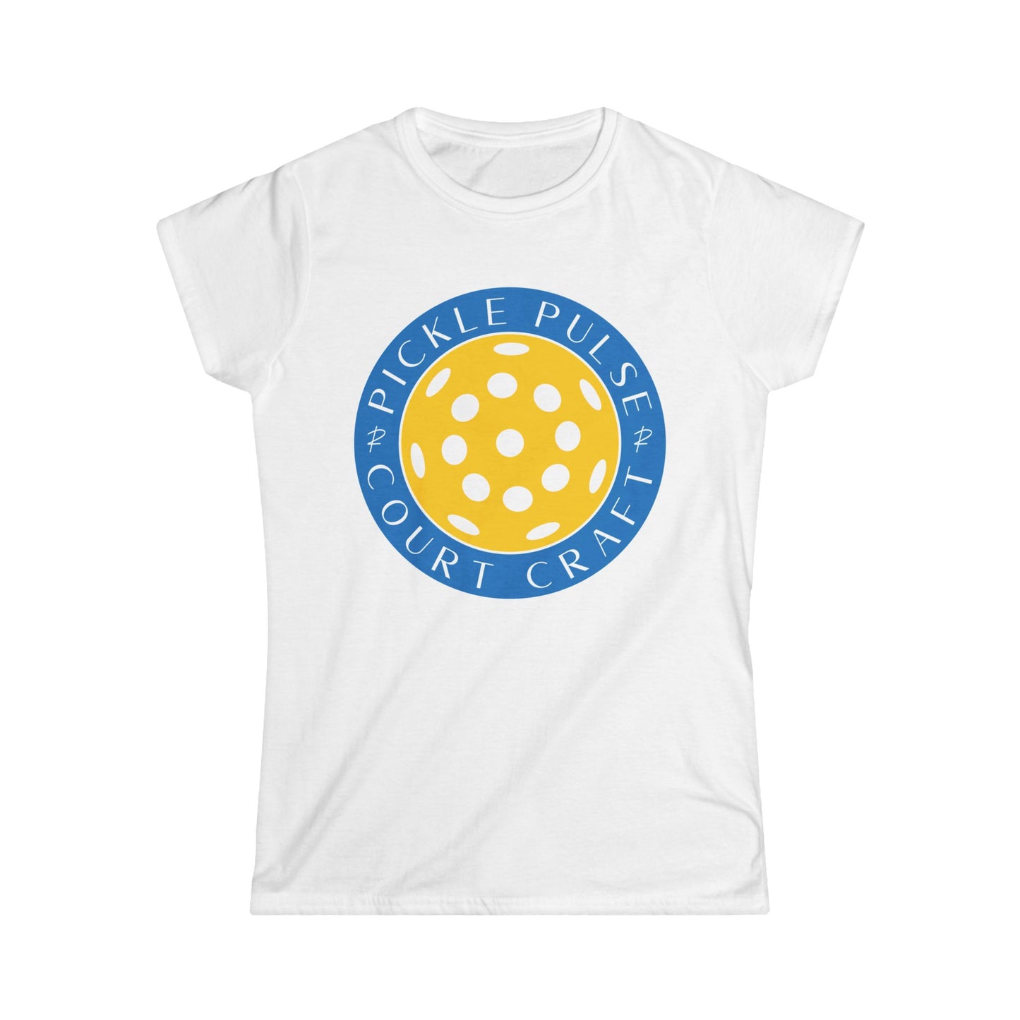 Black women's t-shirt with a vibrant graphic of a pickleball and text related to the sport.