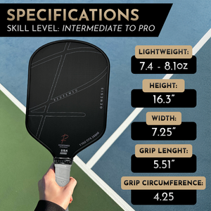 REDEEMED GENESIS 16MM TORAY T700 RAW CARBON FIBER THERMOFORMED PRO PICKLEBALL PADDLE W/ CASE